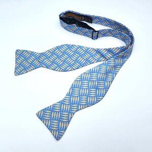 Peter Blair Blue Silk Bow Tie with Fish Pattern